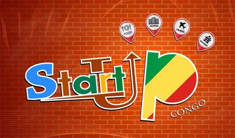 Startup  design made from the flag of Congo, conceptual vector Stock Illustration