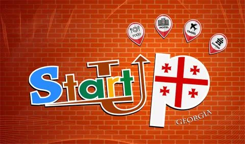 Startup  design made from the flag of Georgia, conceptual vector Stock Illustration