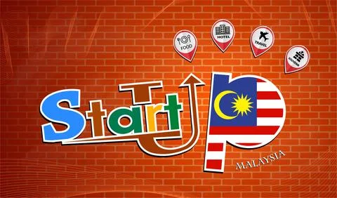 Startup  design made from the flag of Malaysia, conceptual vector Stock Illustration