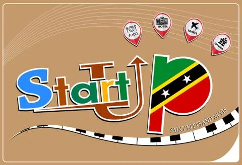 Startup  design made from the flag of Saint Kitts and Nevis, conceptual vec.. Stock-Illustration