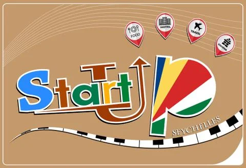 Startup  design made from the flag of Seychelles, conceptual vector illustr.. Stock Illustration