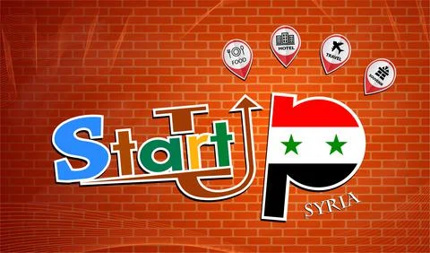 Startup  design made from the flag of Syria, conceptual vector Stock Illustration