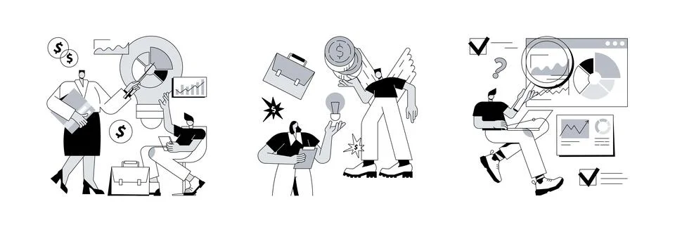 Startup development abstract concept vector illustrations. Stock Illustration