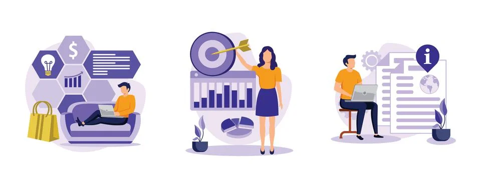 Startup development. Business incubator, data initiative, white paper, ICO in Stock Illustration