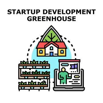 Startup development greenhouse concept cultivating business growth イラスト素材