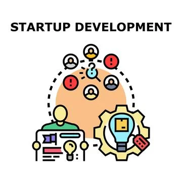 Startup development planning business strategy identifying challenges Stock Illustration