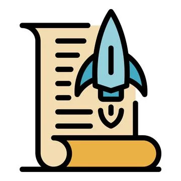 Startup documents icon color outline vector Stock Illustration