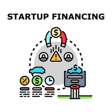 Startup financing attracting investment and mitigating risks Stockillustratie