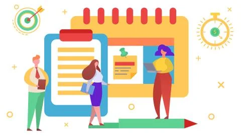 Startup flat team leader, vector illustration. Business teamwork, team Stock Illustration