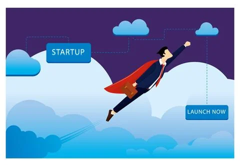 Startup fly Stock Illustration