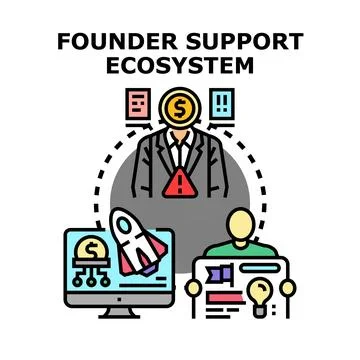 Startup founder support ecosystem management concept icon 스톡 일러스트