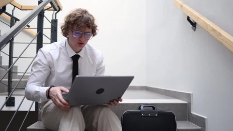 Startup founder surprised by results Stock Footage 333974733
