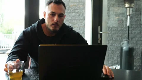 Startup founder working remotely from cozy home office with tea mug Stock Footage 319909628