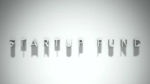 Startup fund 3D title animation white text on a white background Stock Footage 299824234