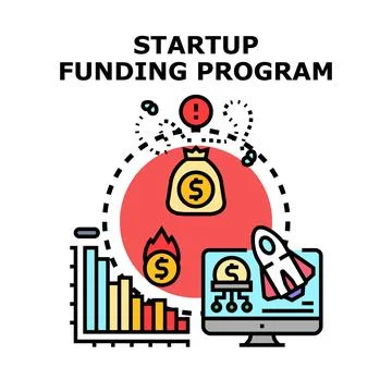Startup funding program providing business growth and investment 스톡 일러스트