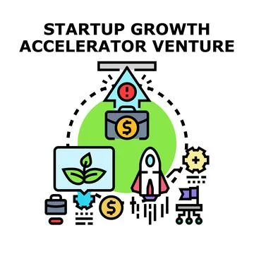 Startup growth accelerator venture concept illustration Ilustração Stock
