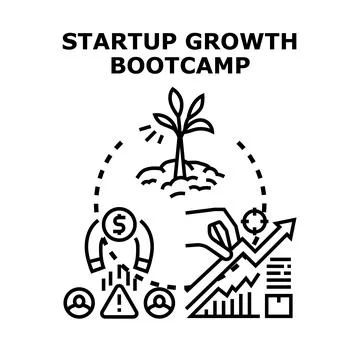 Startup growth bootcamp accelerating business development success Stock Illustration