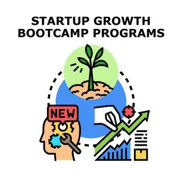 Startup growth bootcamp programs developing business success 库存插图