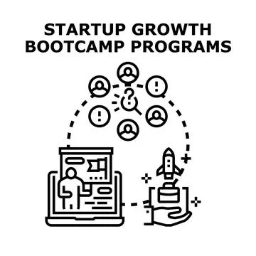 Startup growth bootcamp programs offering business development 스톡 일러스트