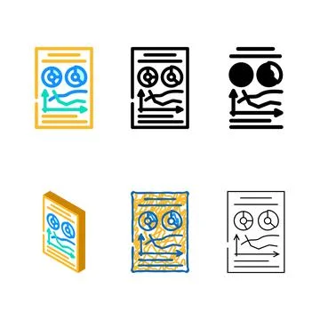 Startup growth chart color styleset icon vector Stock Illustration