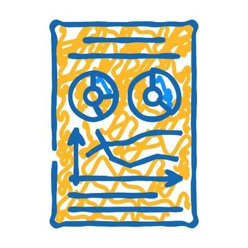 Startup growth chart icon doodle illustration Stock Illustration