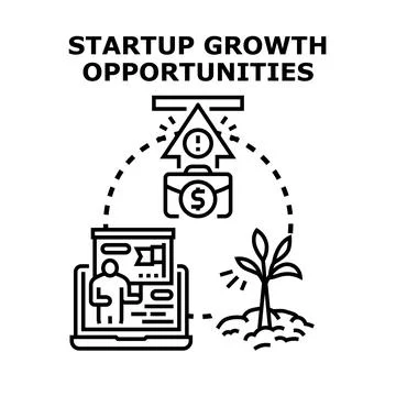 Startup growth opportunities developing new business strategy 스톡 일러스트
