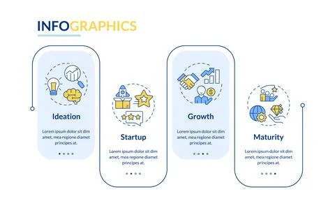 Startup growth stages rectangle infographic vector Stock Illustration