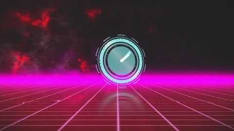 On startup hand moving clockwise showing time as rings speeding and dial Stock Footage 310141146