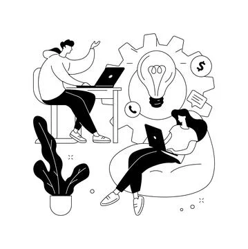 Startup hub abstract concept vector illustration. Stock Illustration