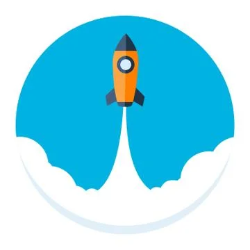 Startup Icon. Flat style illustration. Stock Illustration