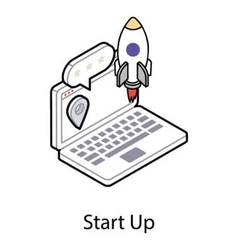 Startup icon in isometric vector design. Stock Illustration