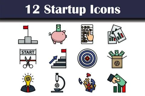 Startup Icon Set Stock Illustration