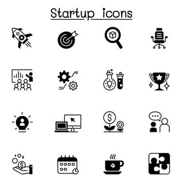 Startup icon set vector illustration graphic design Stock-Illustration