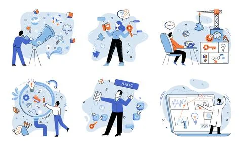 Startup idea. The development startup ideas akin to crafting masterpiece Illustrazione stock