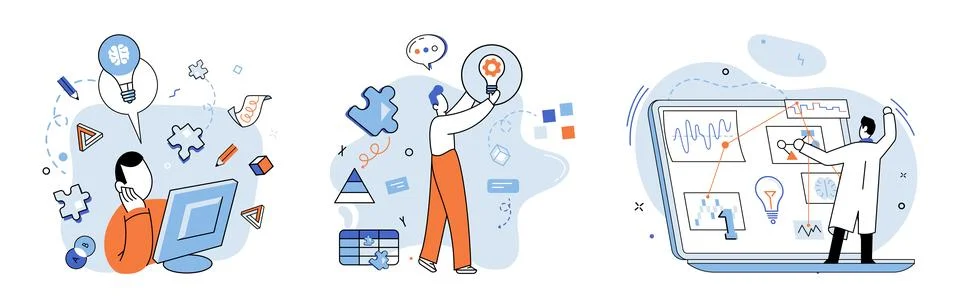 Startup idea. Progress is at core startup idea. It involves continuous learning Stockillustratie