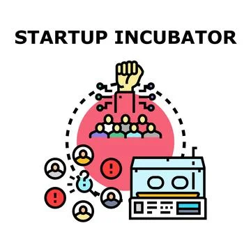 Startup incubator business developing successful new projects Stock Illustration