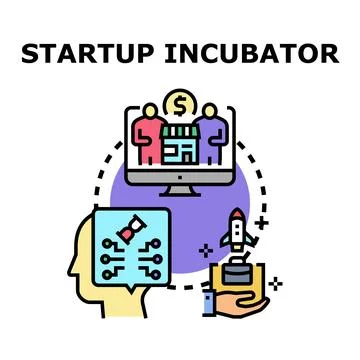 Startup incubator process developing new business concepts Stock Illustration