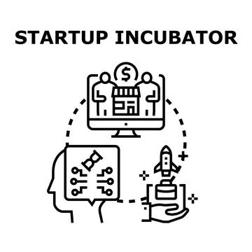 Startup incubator process developing new business concepts Stock Illustration