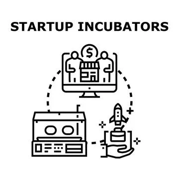 Startup incubators concept developing new business project Stock Illustration