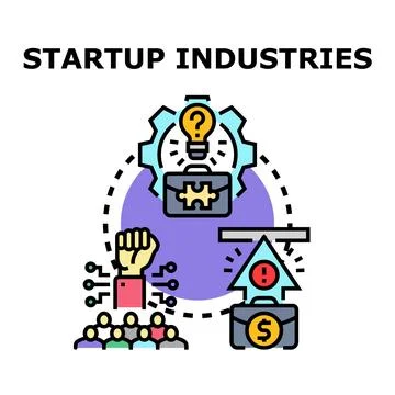 Startup industries developing new business ideas and strategies 库存插图