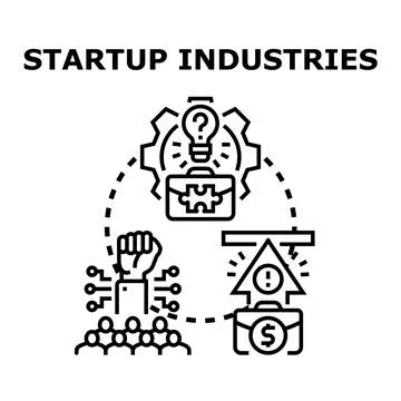 Startup industries developing new business ideas and strategies Illustrazione stock