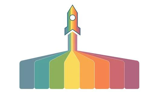 Startup infographic data template. 8 positions. White background. Launching r Stock Illustration