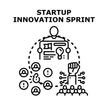 Startup innovation sprint concept vector illustration イラスト素材