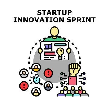 Startup innovation sprint concept vector illustration Illustrazione stock