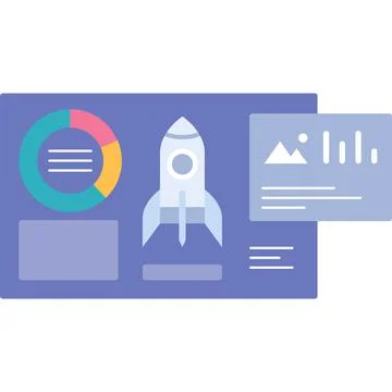 Startup internet project vector icon on white Stock Illustration
