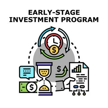 Startup investing program funding developing business projects イラスト素材