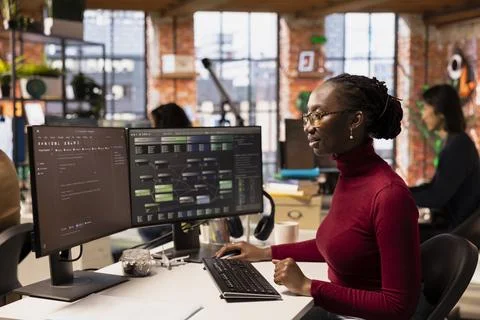 Startup IT engineer doing code testing and quality assurance Stock Photos