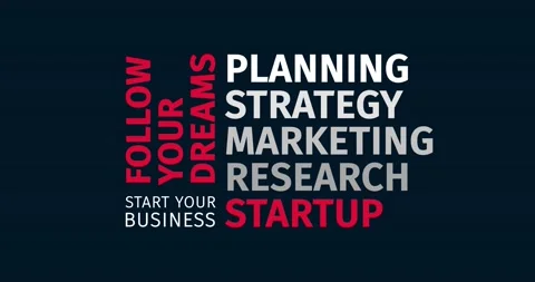 Startup. Kinetic Typography. Word Cloud Text Intro 스톡 동영상 141237517