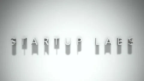 Startup labs 3D title animation white text on a white background Stock Footage 299373407