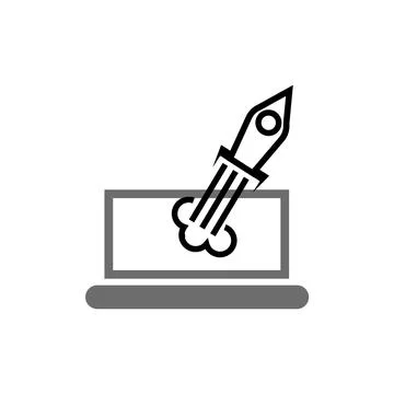 Startup laptop Illustrazione stock